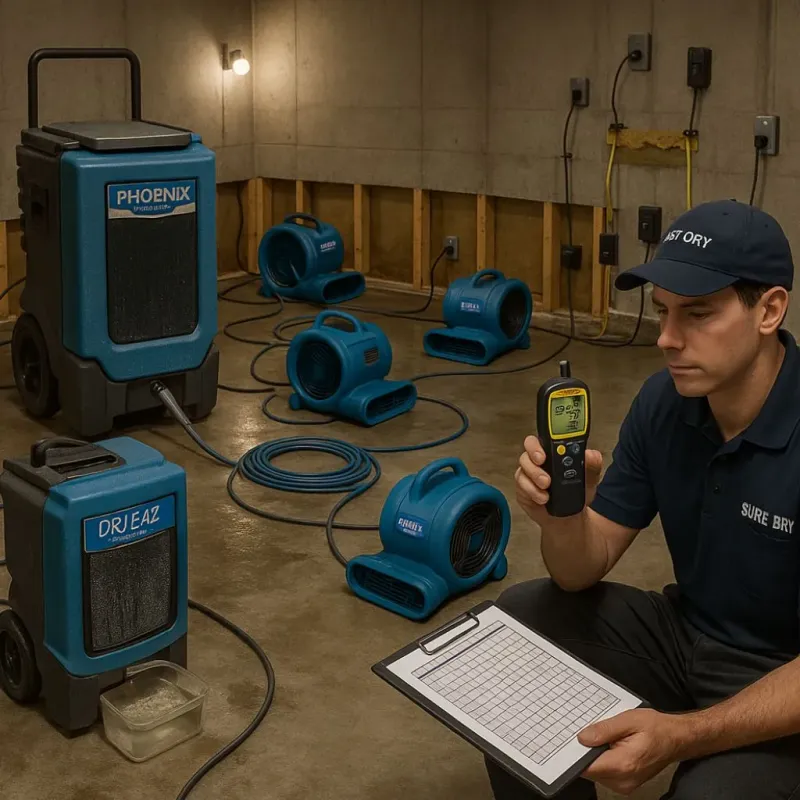 Structural Drying and Dehumidification process in Red Hill, SC